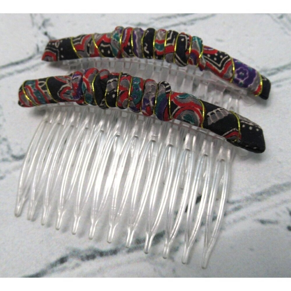 Vintage Side Tuck Hair Combs Mixed Lot 12 Pairs & 2 Singles All Colors and Sizes - Picture 5 of 6